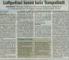 Zeitungsausschnitt 2 von die Luftpolizeit kennt kein Speed Limit